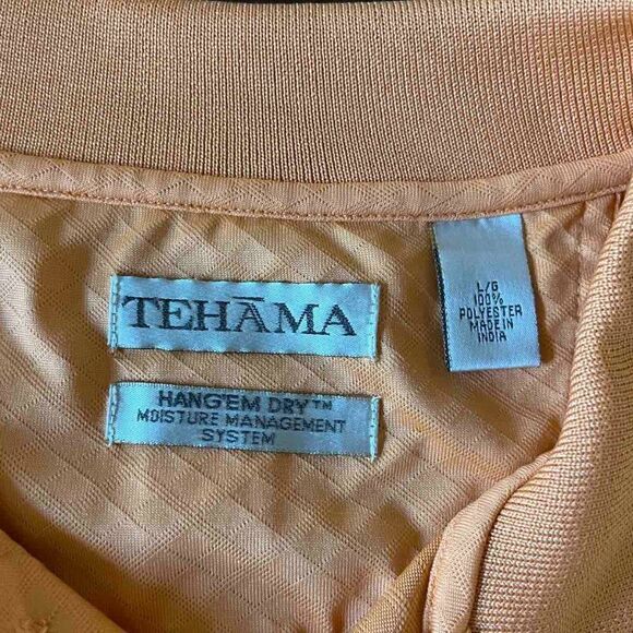 Tehama Mens Golf Polo Shirt Orange  size LG - Picture 3 of 12